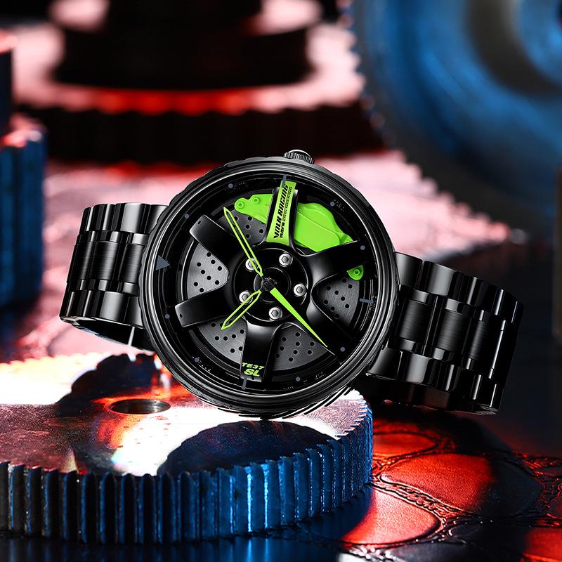 SVJ Men's Large Dial Waterproof Luminous Wristwatch with 3D Hollow Design