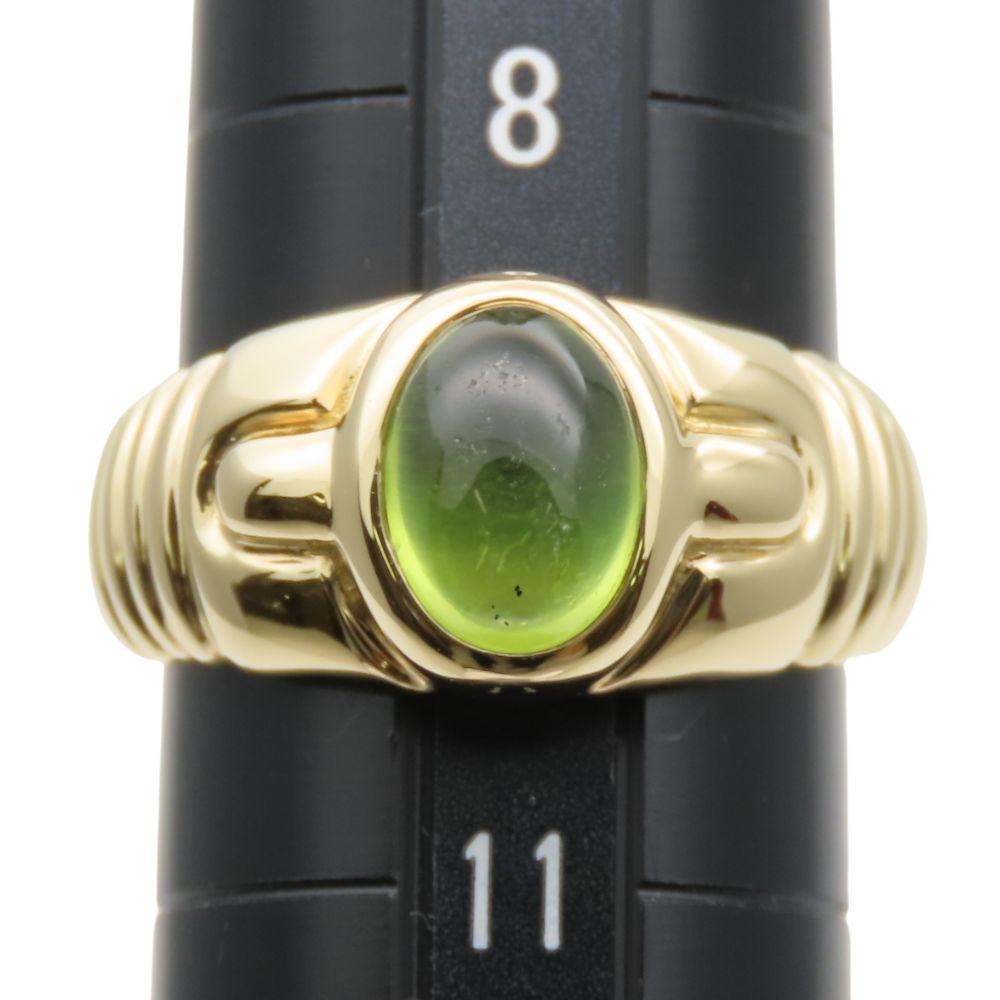 Used BVLGARI Ring EU#49.5 K18 yellow gold 8.5g Yellow Gold green jewelry