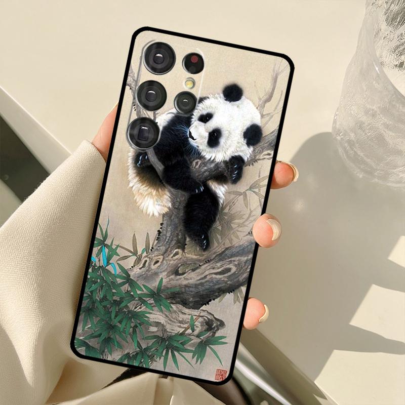 Chinese Bear Panda Case For Samsung Galaxy S23 Ultra S21 S22 S24 S25 Ultra S9 S10 Plus S25 FE S20 FE Back Cover