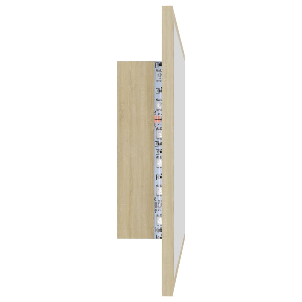 Badezimmerspiegel mit LED, wandmontierter Badezimmerpiegel, 60x8,5x37cm