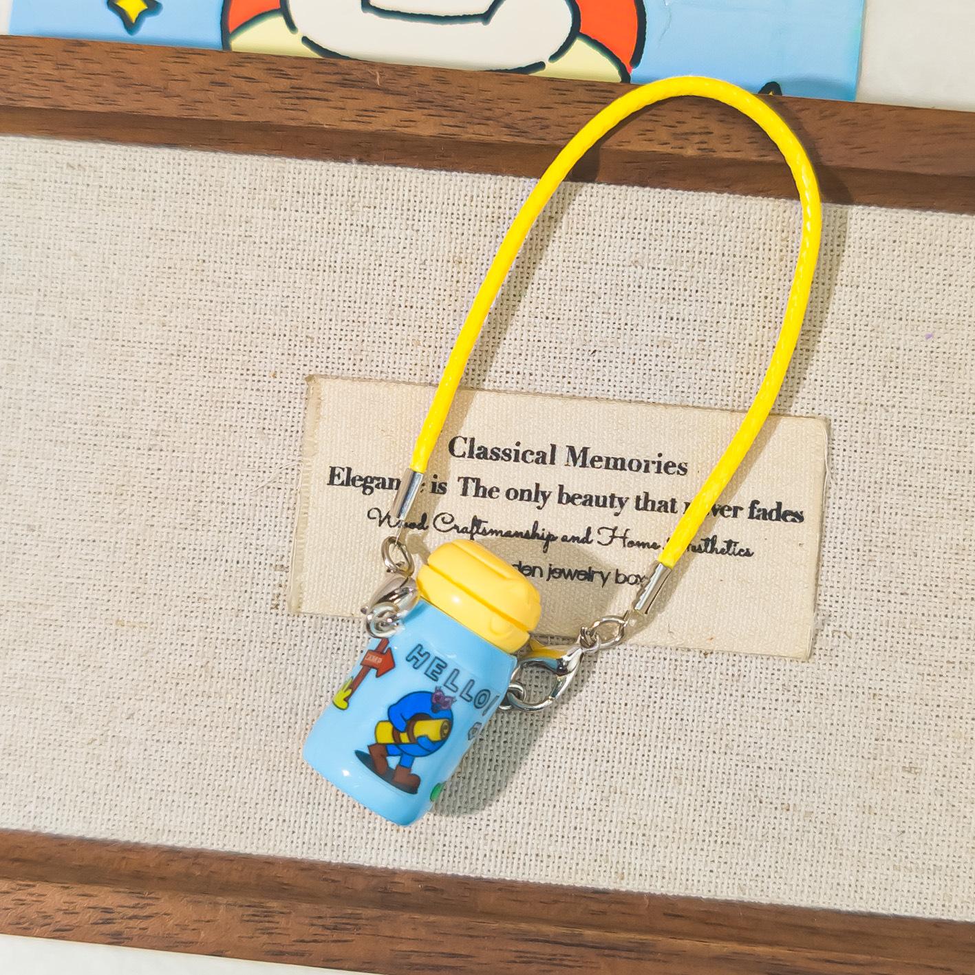 

Mini Cartoon Model Small Insulated Bottle Neck Strap Accessory Pendant Doll Keychain Bag Charm Decoration for Daily Use One Size
