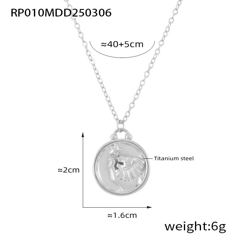 Gold-Plated Zodiac Pendant Necklace with Titanium Steel Chain