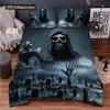 Skull Chevalier Duvet Cover Set King Size Horror Skeleton Bedding Set Day Of The Death Comforter Cover 2/3pcs For Boys Men Gifts