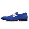 Scarpe Eleganti da Uomo Stile Britannico Taglia Plus 48 Scarpe Eleganti in Pelle Scamosciata Blu da Uomo Autunno Slip On Casual Formal Mocassini da Uomo