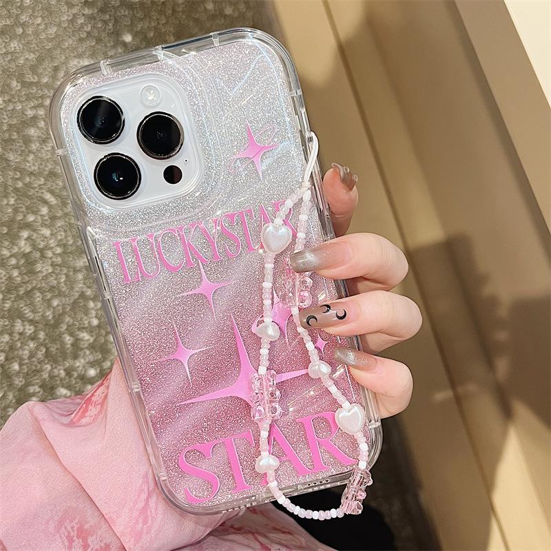 Zhitai Glitter Paper Case for iPhone 12/13/14/15/16 with Bracelet Attachment