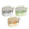 Hamster Cage Carry Case Transparent Cover Habitat with Water Bottle for Gerbils Mice Bunny