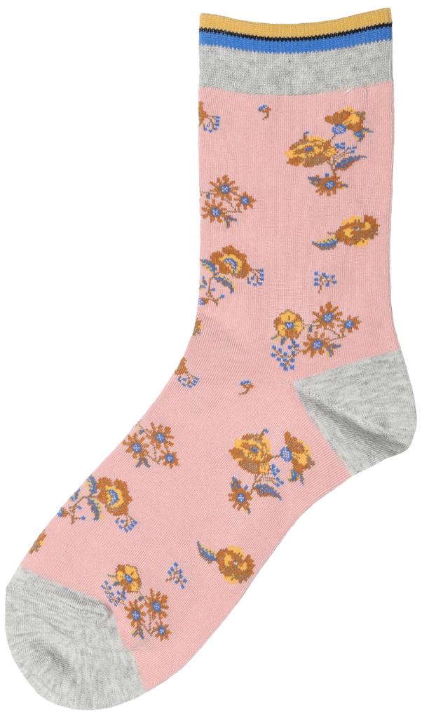 PAUL JOE ACCESSOIRES Crew Folk and Flowers 2SC1492 & Socks, Pattern, Pink,