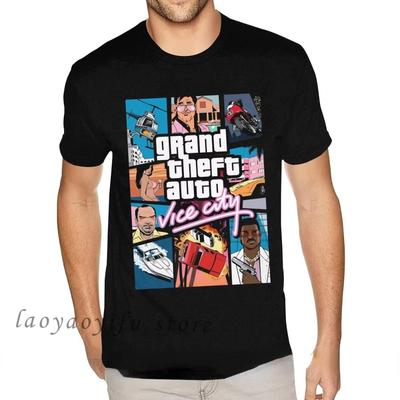 Maglietta Gioco Vice City Magliette Grafiche GTA Maglietta Uomo Casual Grafica Oversize Ropa Hombre Magliette