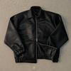 Simple Retro Lapel Leather Jacket for Men Spring Loose Motorcycle Leather Jacket Korean Style Trendy Handsome Jacket