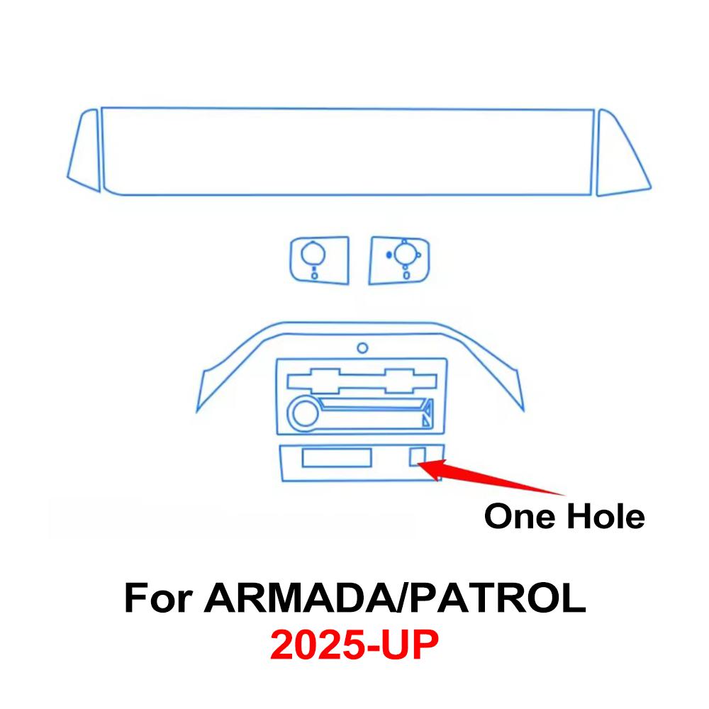 Car TPU Interior Protector Pre-cut Film For Nissan Patrol Armada 2025 LHD Auto Navigation Gear Panel Center Console Auto Cover