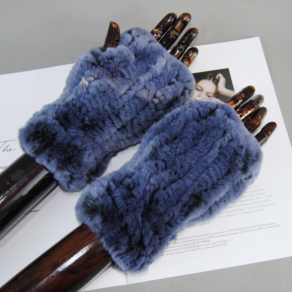 Winterhandschuhe aus echtem Pelz für Damen, warm, für den Außenbereich, 100 % echtes Rex-Kaninchenfell, dicke, natürliche, weiche Fäustlinge aus Rex-Kaninchenfell