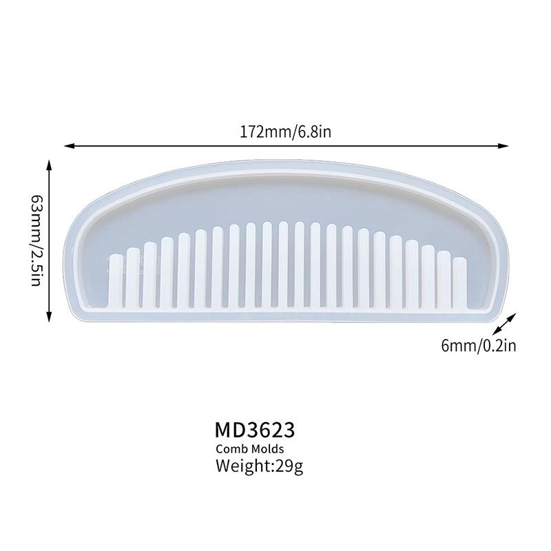 Resin Drop Glue Resin Comb Silicone Mold for Women Vintage Universal Hair Comb Silicone Mold for DIY Handmade