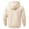 Men's Solid Color Fleece-Lined Zip-Up Pocket Hooded Sweatshirt Cardigan Men's Casual Sweatshirt Cardigan