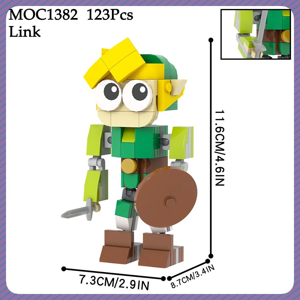 MOC Spiel Figuren Brickheadz Link Steine Motorrad Fahrzeug Kompatible Bausteine Spielzeug Für Kinder Erwachsene Freunde Geschenk Medol