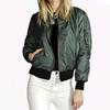 Women Coat Solid Color Stand Collar Zipper Cardigan Long Sleeves Warm Elastic Cuff Pockets Fall Jacket for Daily Wear
