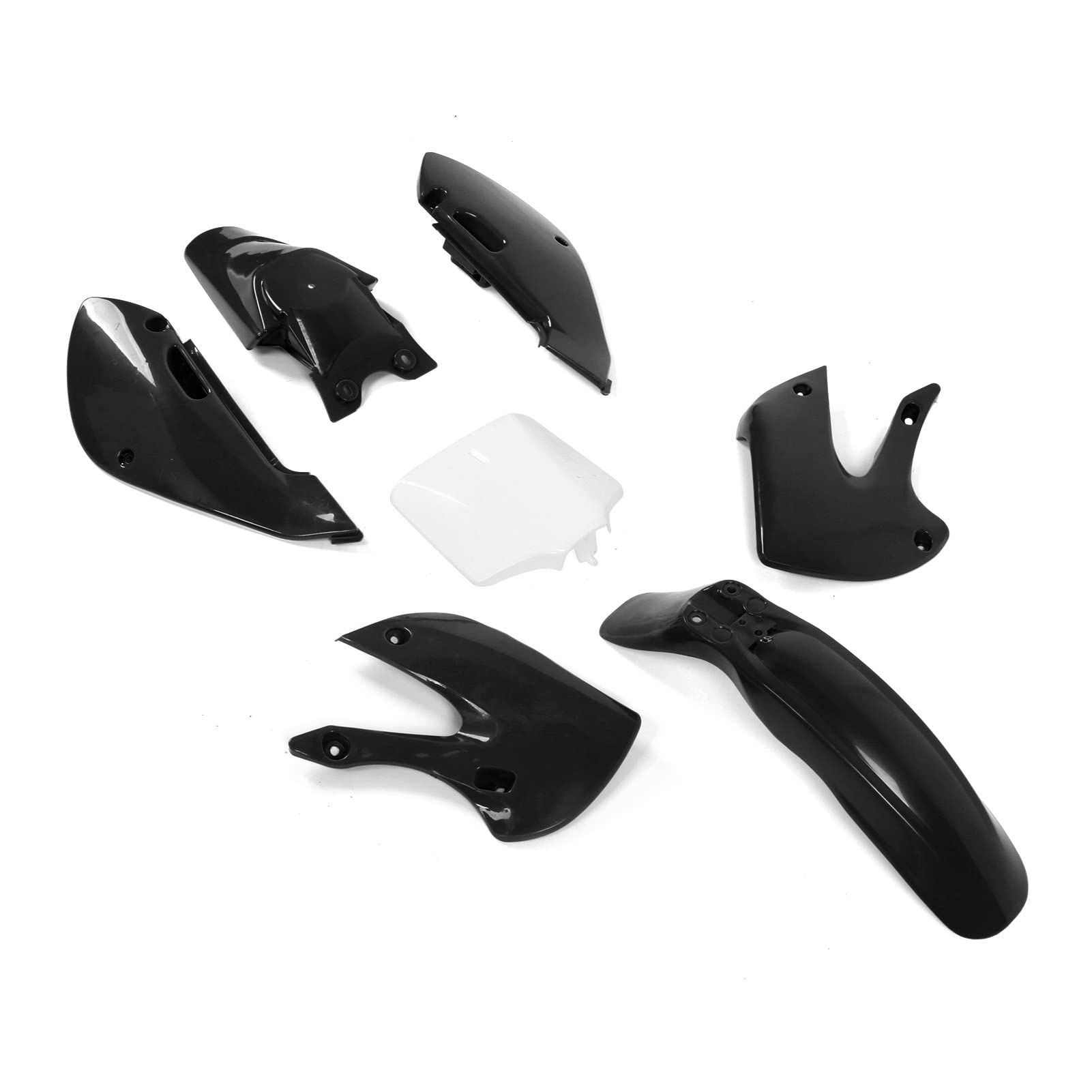 

Motorcycle Fender Fairing Fuel Tank Cover Kit Replacement for KLX110 KX65 DRZ110 RM65 (Black)