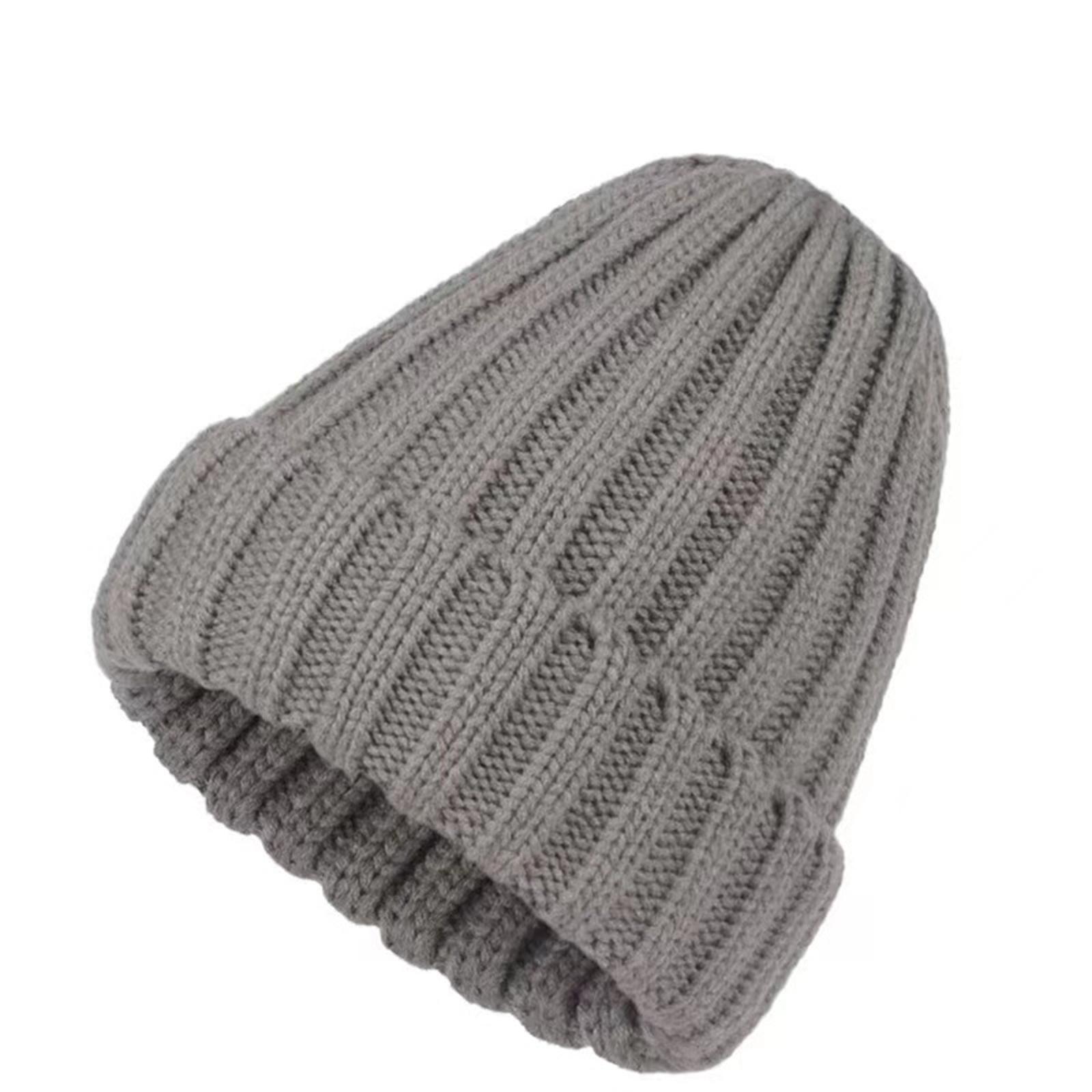 

Thickened Knitted Yarn Hat With Flanged Solid Color Pointed Hat, Fashionable And Versatile, Warm Couple s Hat One Size
