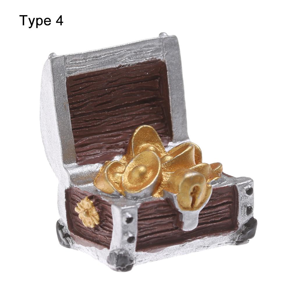 1Pc Miniature Cashbox Pirate Adventure Game Doll House Ornament Treasure Chest Figurine Micro Landscape Creative Jewelry Box Hot