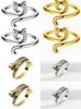 Anello Gatto Geometrico Europeo & Americano, Design Aperto Regolabile, Ornamento Animale Lavorato a Maglia per Dita.