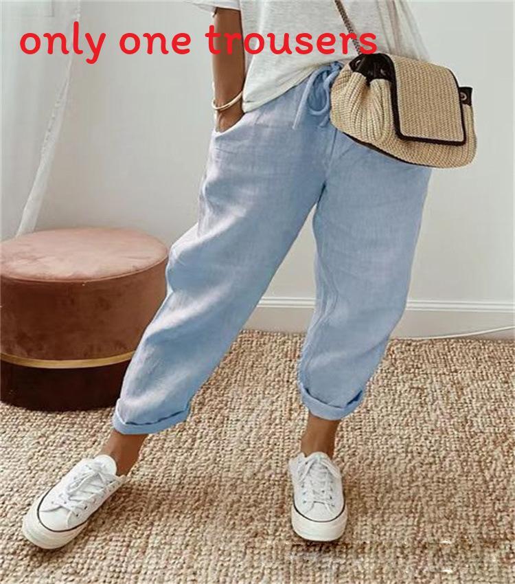 Cotton Casual Pants For Women With Pockets And Elastic Waist For Spring 2023