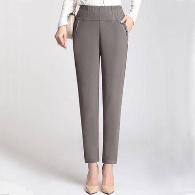 SCIONE Middle-aged and Elderly Women's Pants Elastic Waist Casual Pants Loose Mother Pants