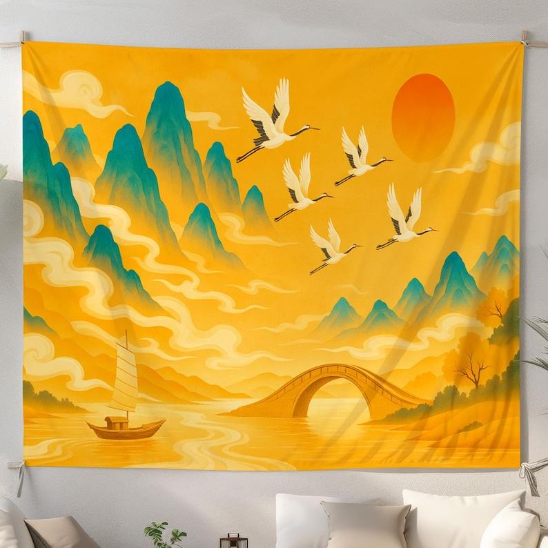 Asian scenery tapestry 75x100 чёрный
