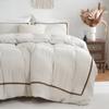 3PCS White And Khaki Duvet Cover Set Ball Comforter Cover Geometric Line Bed set soft lightweight Down Bedding Set All season