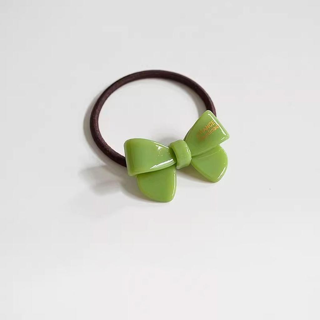 Gold Label Acetate Bow Simple Basic Rubber Band Head Rope Female Rubber Band Elastic Durable Hair Rope Versatile Hair Ring