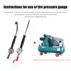 For Car Truck Vehicles Tire Repair Tools Car Tire Manometro Tire Inflator Rod With Tire Pressure Gauge 0-15Bar/220Psi Universal