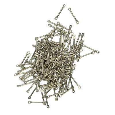 100 Stück silberne gerade Metallstegverbinder für Schmuckherstellung