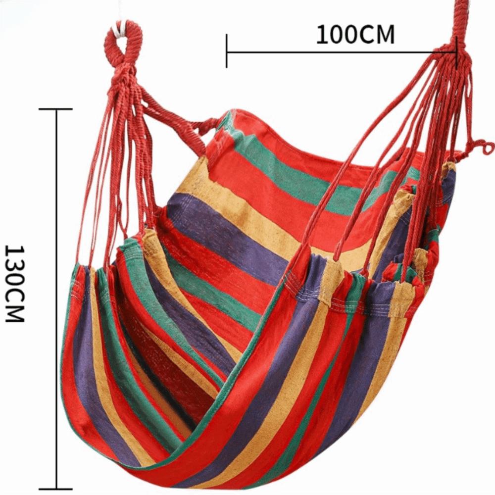 Colorful Stripe Hammock Chair Anti-Rollove Canvas Swing Durable Canvas Hanging Chair  Indoor