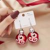 1 Pair of Fashion Christmas New Year Earrings Creative Sequin Snowflake Resin Star Light Ball Christmas Ear Hook Earrings Festive Elegant Earrings