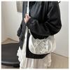 Women's Faux Leather Drawstring Bow Knot Purse Trendy Clutch Shoulder Crossbody Bag