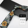 Men'S Printed Tie, Pattern Retro Gentleman'S Suit Shirt Width 9Cm Silk Soft Long Hand-Typed