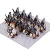 MOC Medieval Uruk-hai Orc Soldiers Raider Vargr Wolf Mount Knights Mini Figurine Building Block Set Educational Toy for Kids