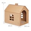Relaxdays maison carton chat, niche avec griffoir, à construire, herbe-aux-chats incluse, 46 x 36,5 x 42,5 cm, marron