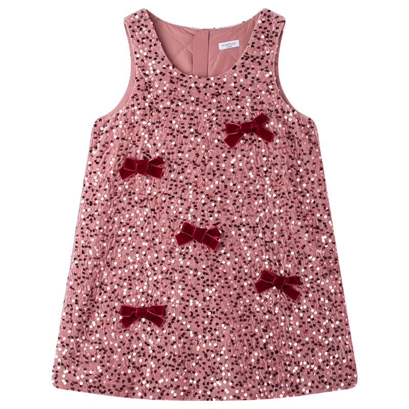 

Mucmukn Padded Sequin Velvet Bow Princess Dress 130