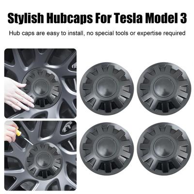 Stylish Hubcaps Tesla Model 3 2024 Car Covers High Strength Wheel Hub Caps for Easy Installation Replacement Parts for Modern