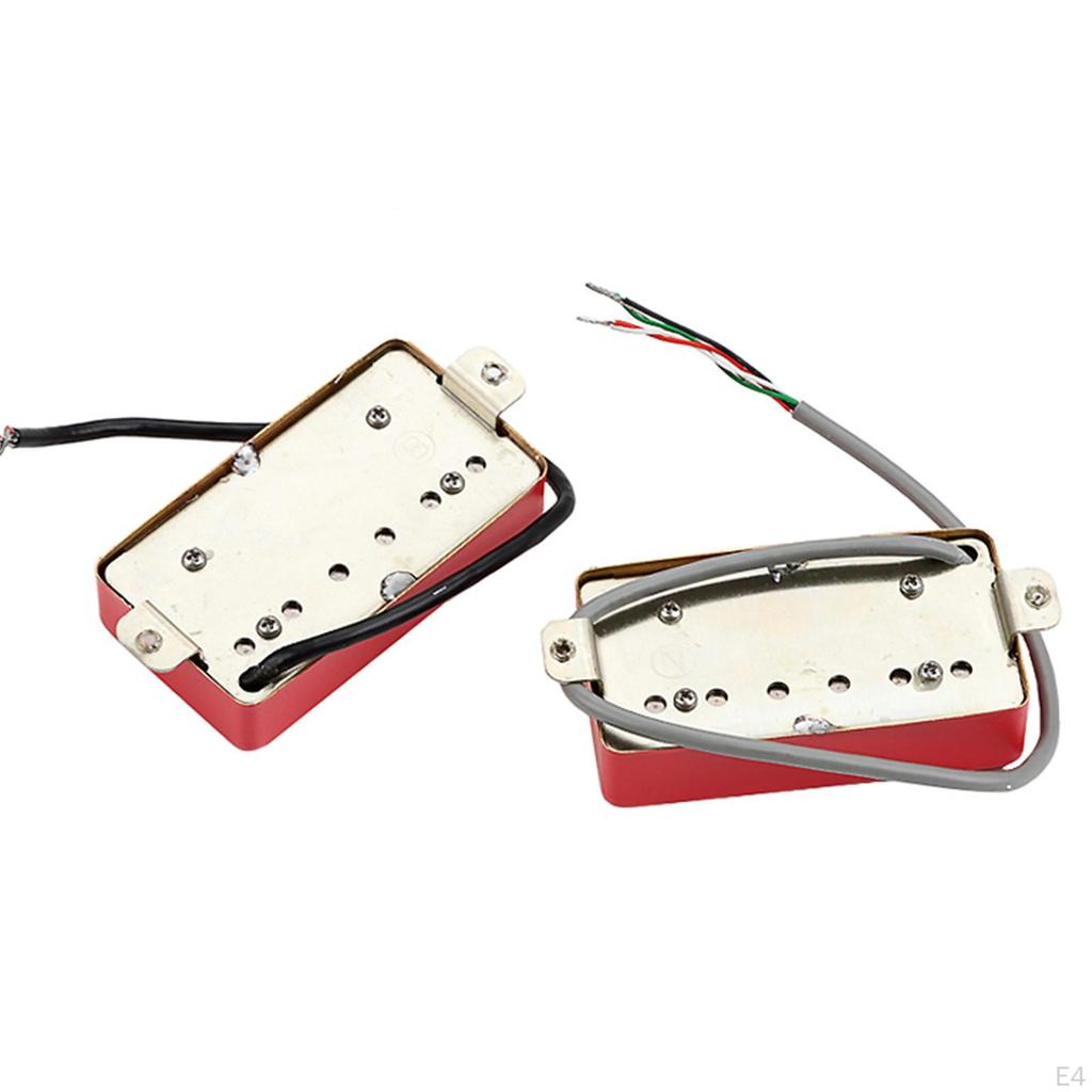 2 Pieces Neck Bridge Pickup Double Coil Accessory LP Styles Universal Dual Rails Humbucker