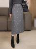 Gray Butterfly High-Waisted Slimming A-Line Skirt - New Autumn 2025