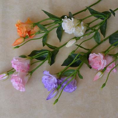 Real Touch Artificial Lisianthus Flowers Lifelike Silk Flowers Fake Eustoma Flower Bridal Bouquet Party Supplies