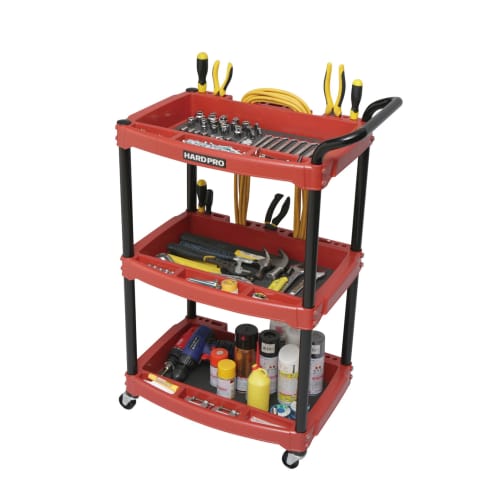 Iris Ohyama Tool Wagon Hard with Handle Red HDW-3H