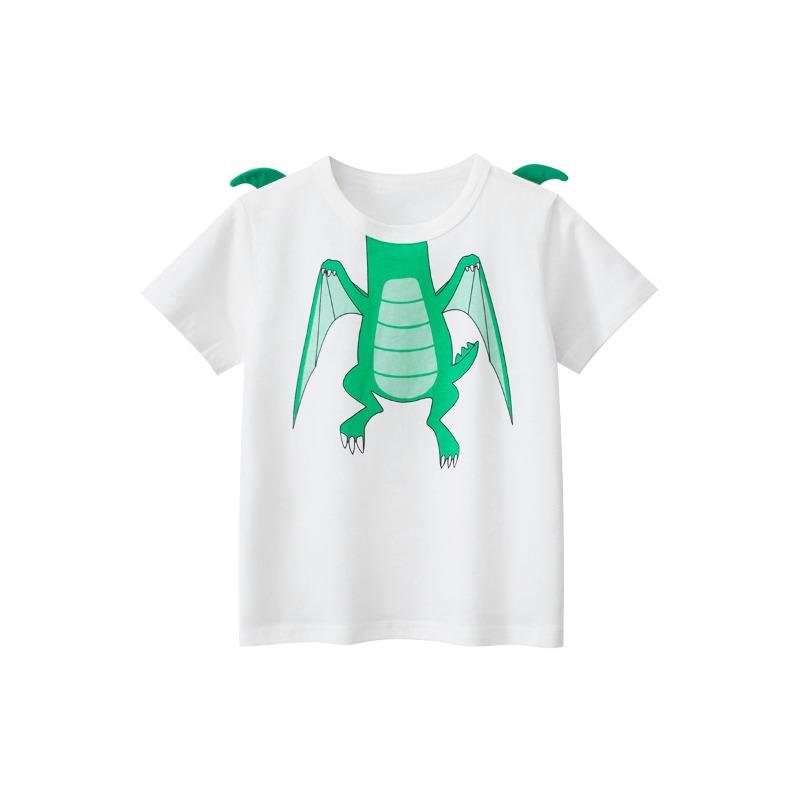 2024 Children 3D Cartoon Short T-Shirts Clothes for Boy 100% Cotton Short Sleeve Dinosaurs Cute Kids Casual Sport Top Tees