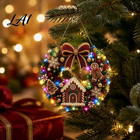 Christmas Tree Hanging Decor 2Pcs Pearl Diamond Ornament Set 2D Acrylic Glitter Charms with Ribbon Festive Pendant for Holiday Party Seasonal Home
