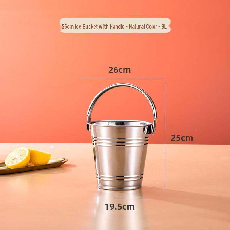 ZISIZ Home Stainless Steel Ice Bucket