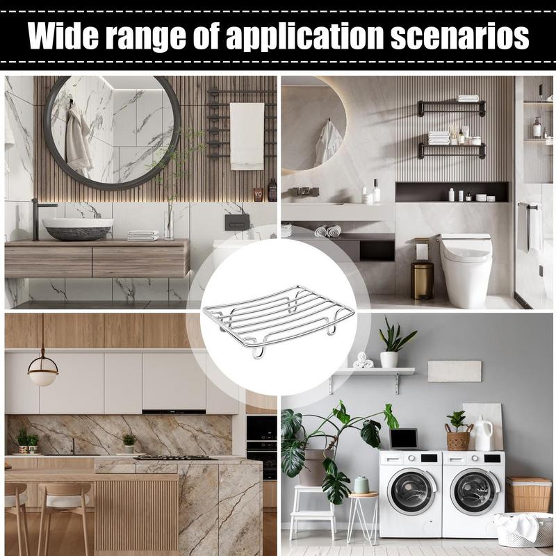 Shower Soap Dish Self-Draining Bar Soap Holder Drain Sponge Rack Stainless Steel Wire Tray For RV Sink Cabinet Dorm Travel