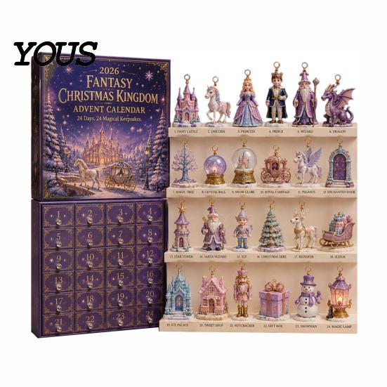 Exquisite Craft Gift Heritage Acrylic Advent Calendar, Decorative Hanging Ornament, Durable Lightweight Home Decor Blind Box for Bedroom And