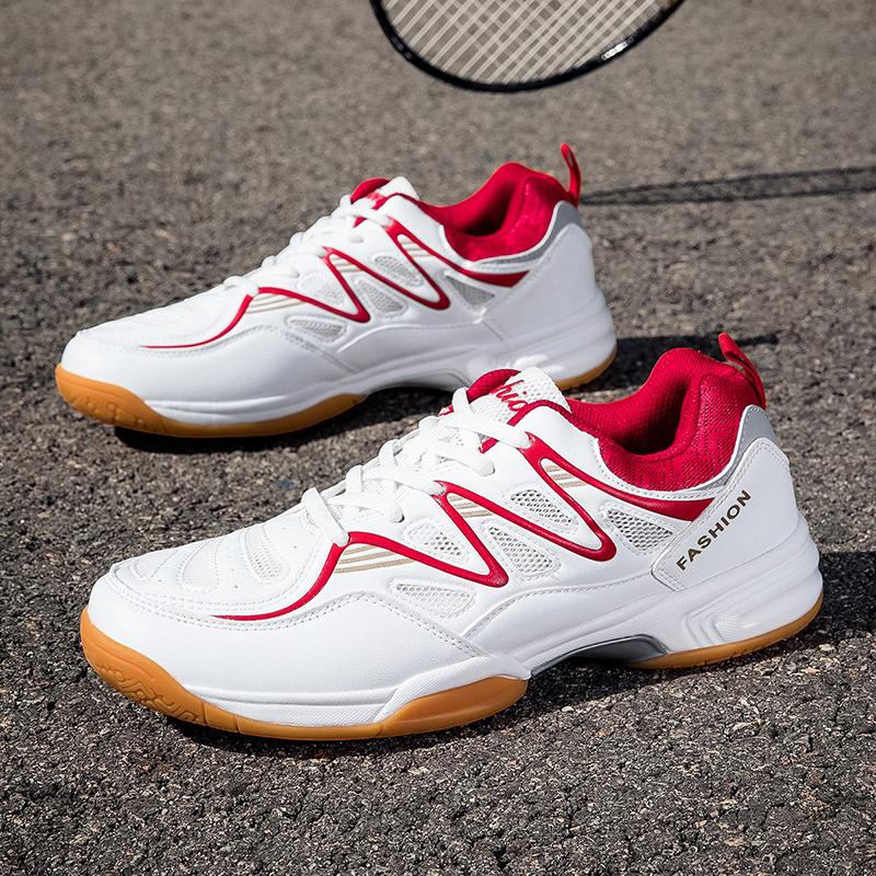 New Sports Shoes for Men and Women, Low-Cut Lace-Up Thick-Soled Shock-Proof Table Tennis Shoes, Badminton Shoes