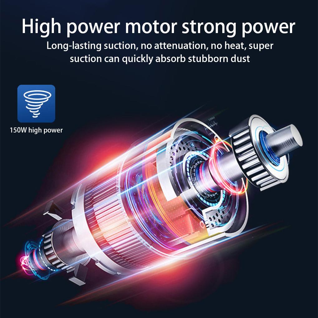 Vehicle Handheld Foldable Vacuum Long Nozzle Set Dust Remover Hotel Living Room Bedroom Dorm Wireless Cleaning Tool