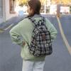 Zaino Chic in Lana da Donna – Design a Quadri con Texture Morbida e Look Vintage, Perfetto per la Scuola e l'Uso Quotidiano